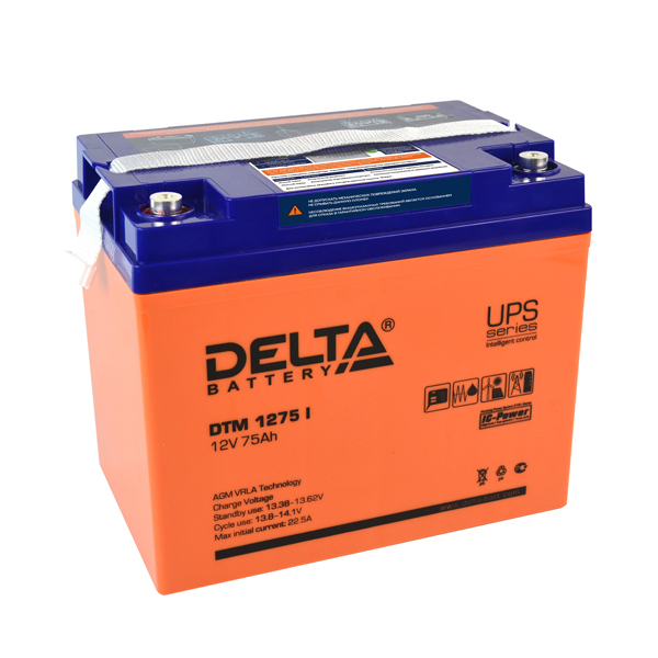 Аккумулятор Delta DTM 1275 I, 12В, 75Ач