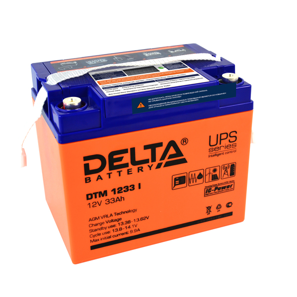 Аккумулятор Delta DTM 1233 I, 12В, 33Ач