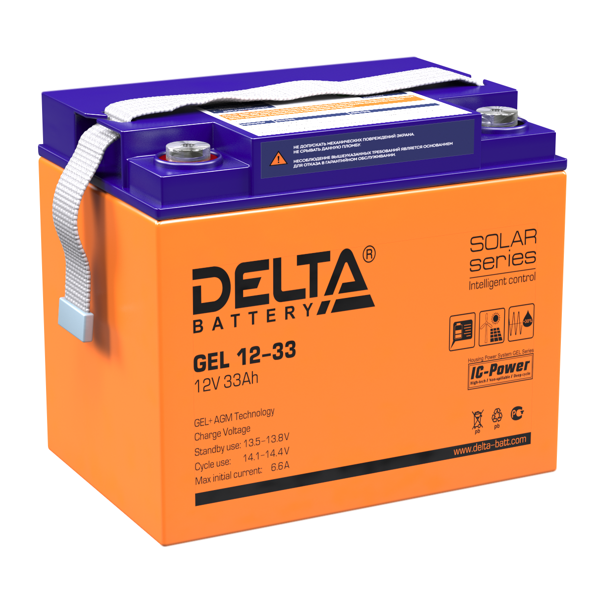 Аккумулятор DELTA GEL 12-33, 12В, 33Ач