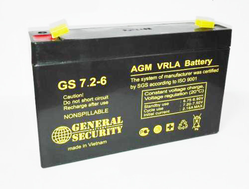 Аккумулятор GENERAL SECURITY GSL 7,2-6, 6В, 7.2Ач