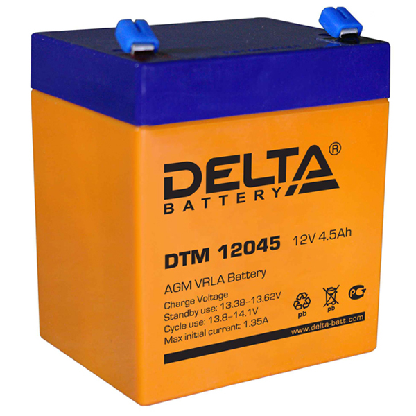 Аккумулятор Delta DTM 12045, 12В, 4,5Ач
