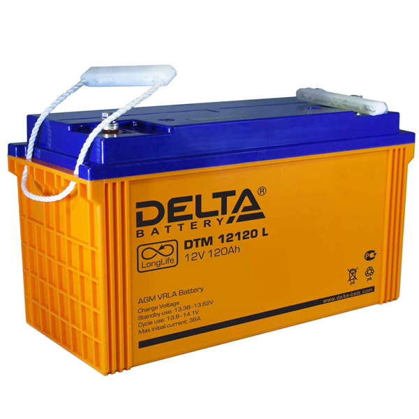 Аккумулятор Delta DTM 12120 L, 12В, 120Ач