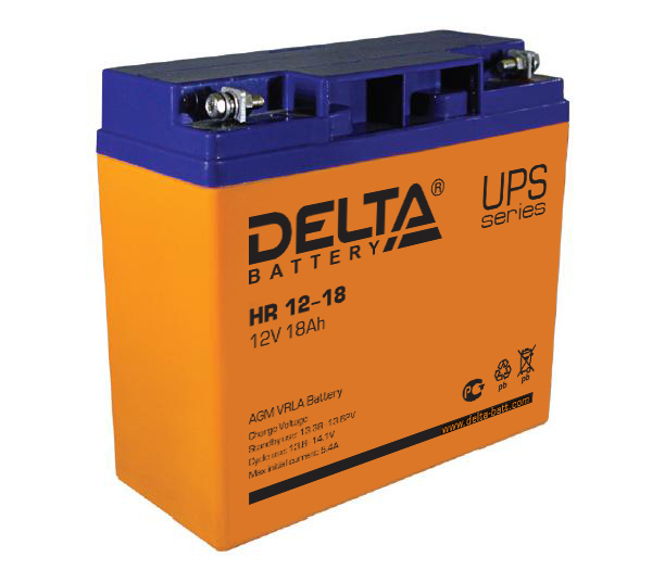Аккумулятор Delta HR 12-18, 12В, 18Ач