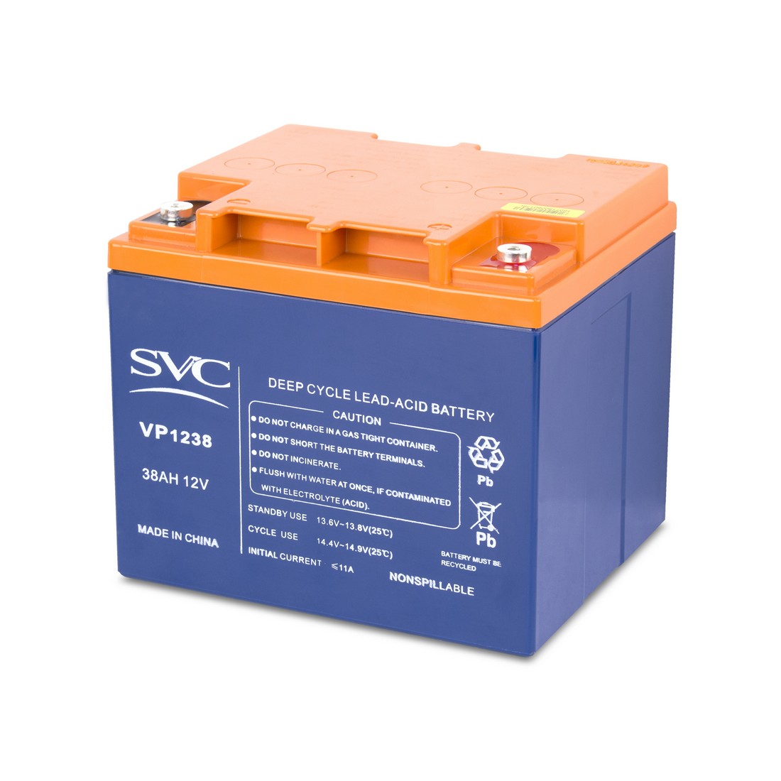 Аккумулятор SVC VP1238, 12В, 38Ач