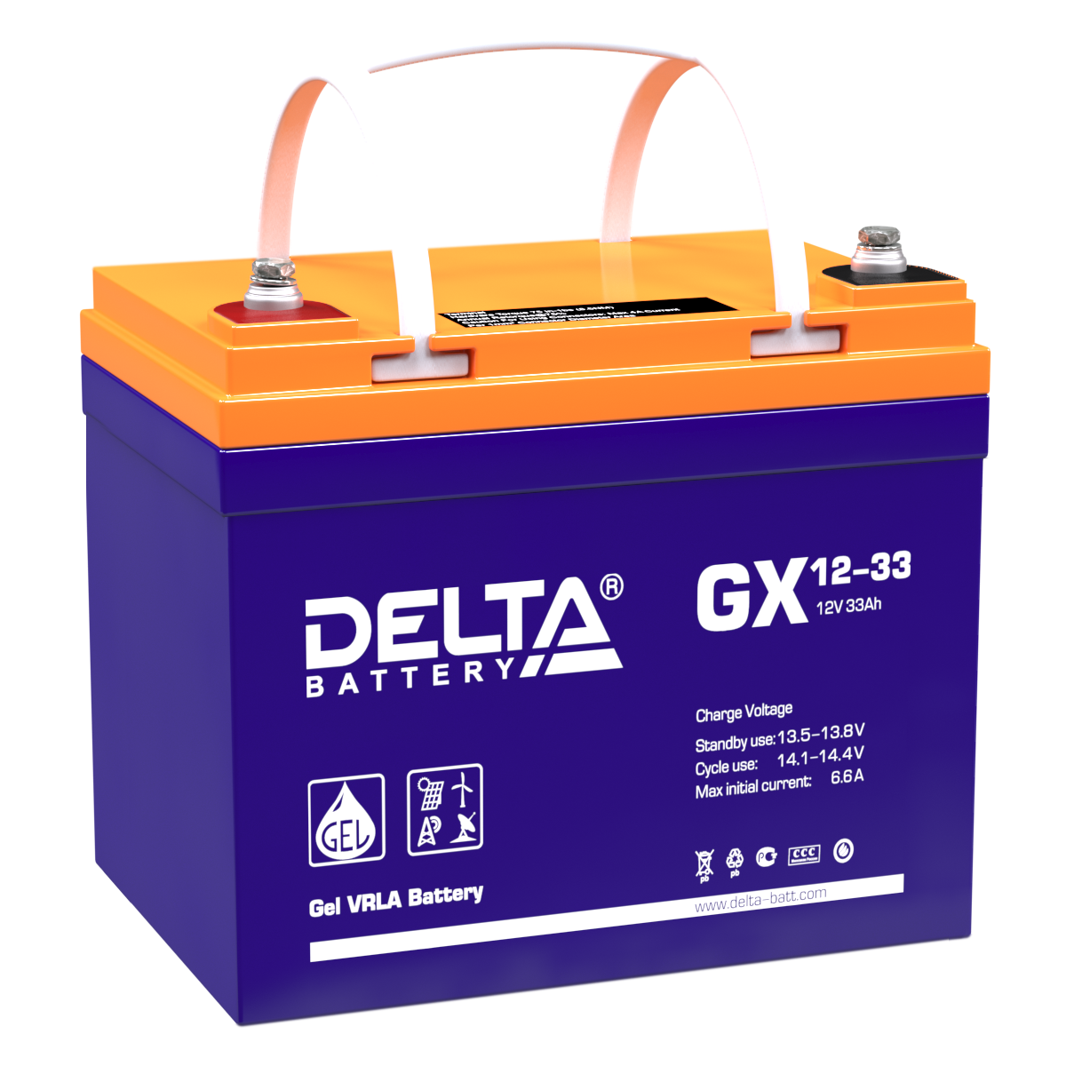 Аккумулятор DELTA GX 12-33 Xpert, 12В, 33Ач