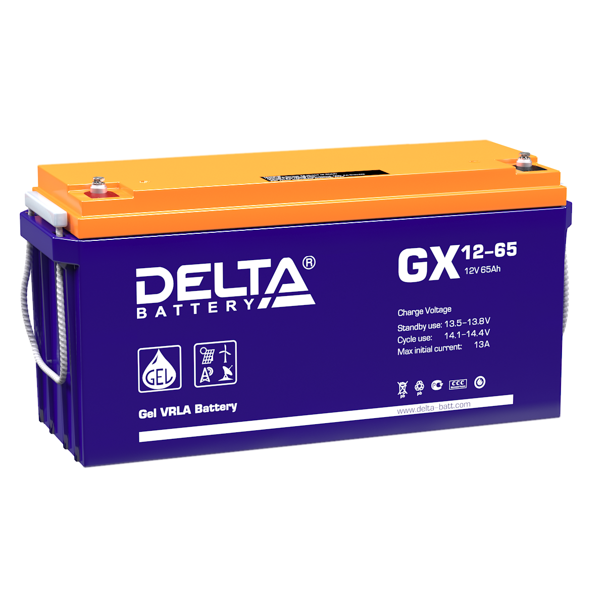 Аккумулятор DELTA GX 12-65 Xpert, 12В, 65Ач