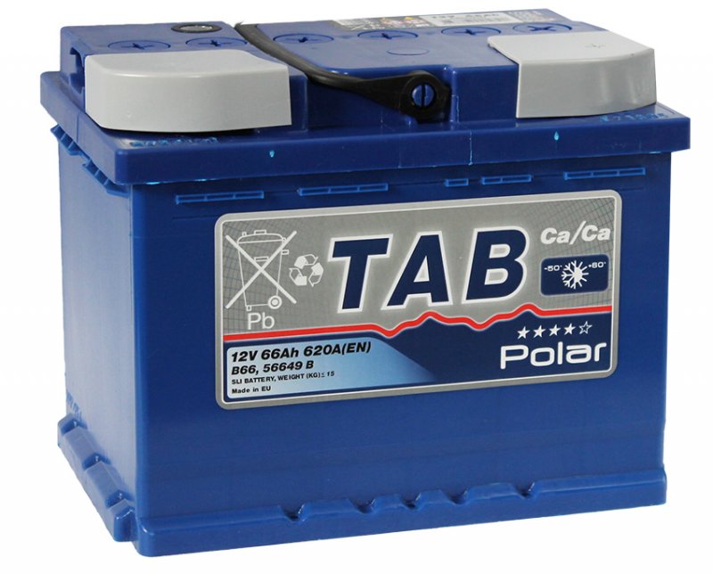 Автомобильный аккумулятор TAB 6ст-66 Polar Blue, 66Ач, 620 EN, евро., прям.