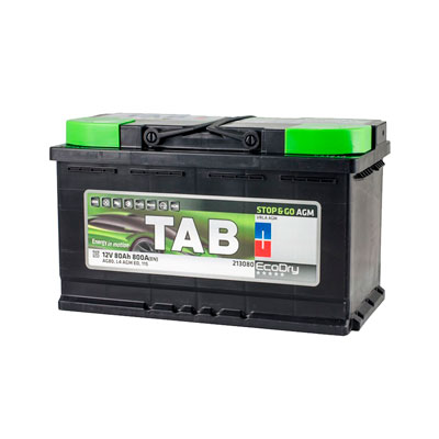 Автомобильный аккумулятор TAB EcoDry 6ct-80 AGM ED, 80Ач, 800 EN, евро., обр.