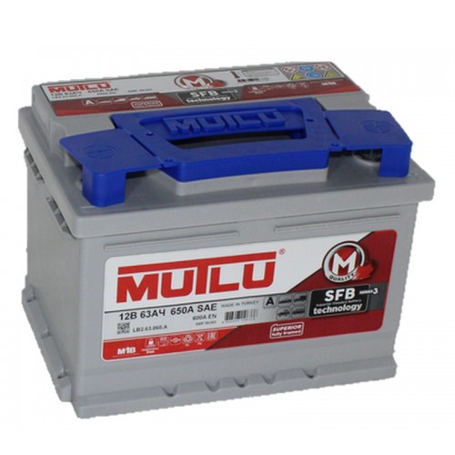 Автомобильный аккумулятор MUTLU SFB M3 6ст-63 (низкая), 63Ач, 600 EN, евро., обр.