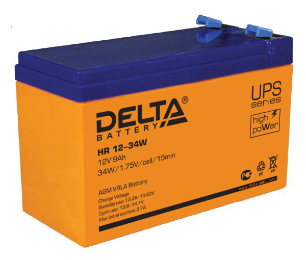 Аккумулятор Delta HR 12-34W, 12В, 9Ач
