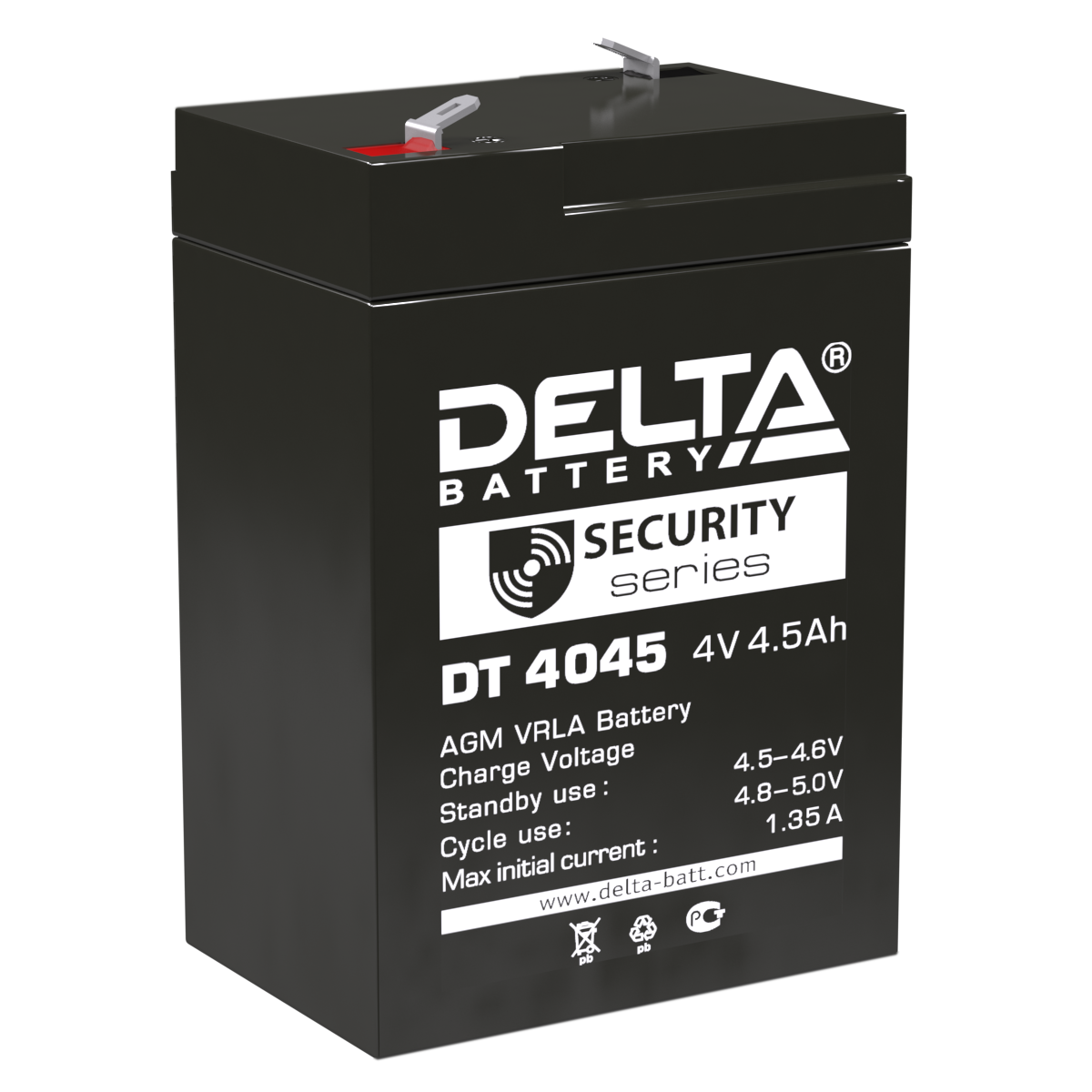 Аккумулятор Delta DT 4045, 4В, 4,5Ач