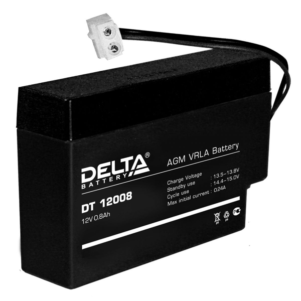 Аккумулятор Delta DT 12008 (T13), 12В, 0,8Ач