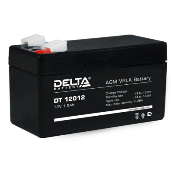 Аккумулятор Delta DT 12012, 12В, 1,2Ач