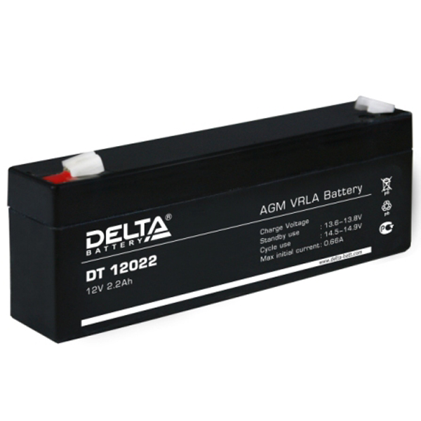 Аккумулятор Delta DT 12022, 12В, 2,2Ач