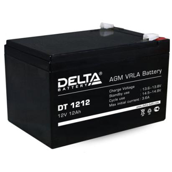 Аккумулятор Delta DT 1212, 12В, 12Ач