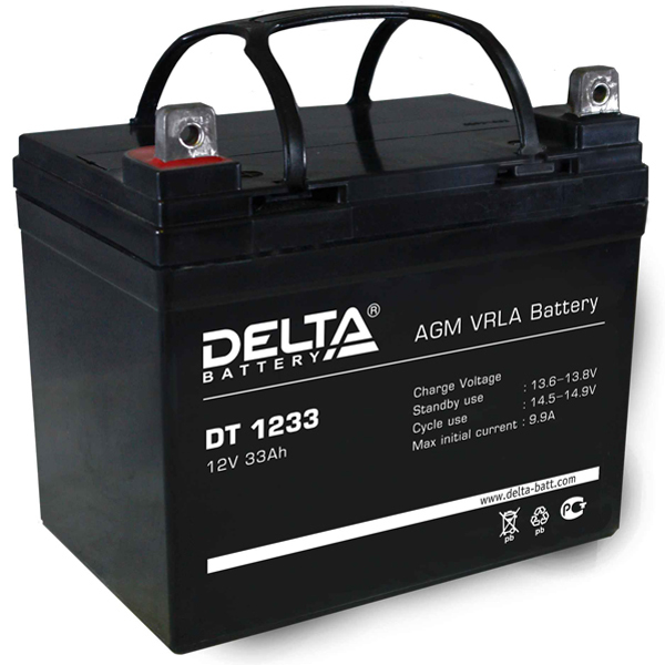 Аккумулятор Delta DT 1233, 12В, 33Ач