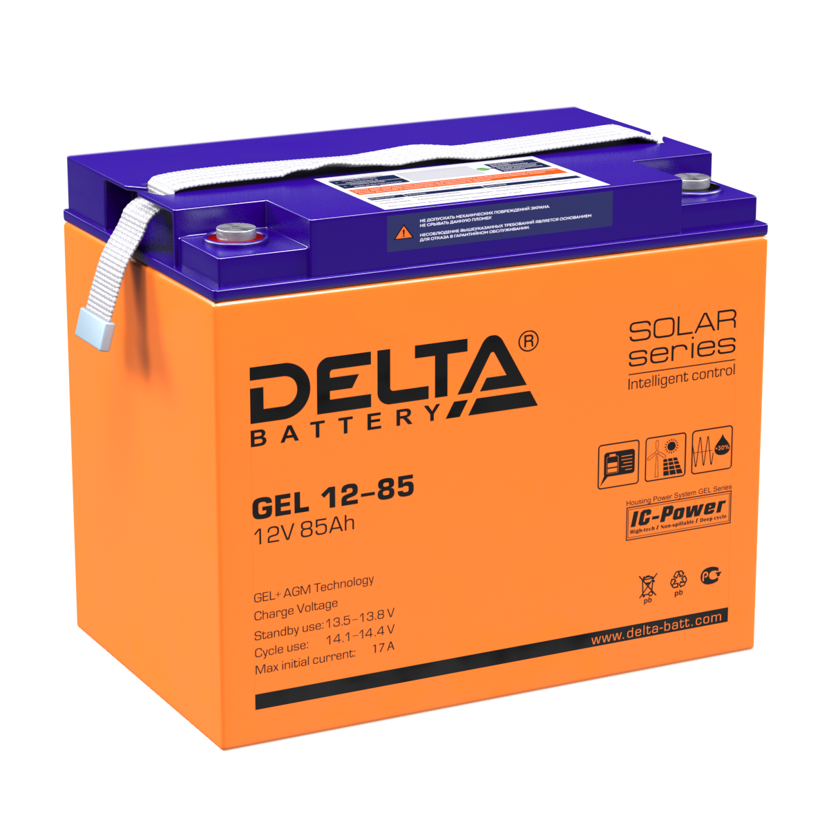 Аккумулятор DELTA GEL 12-85, 12В, 85Ач
