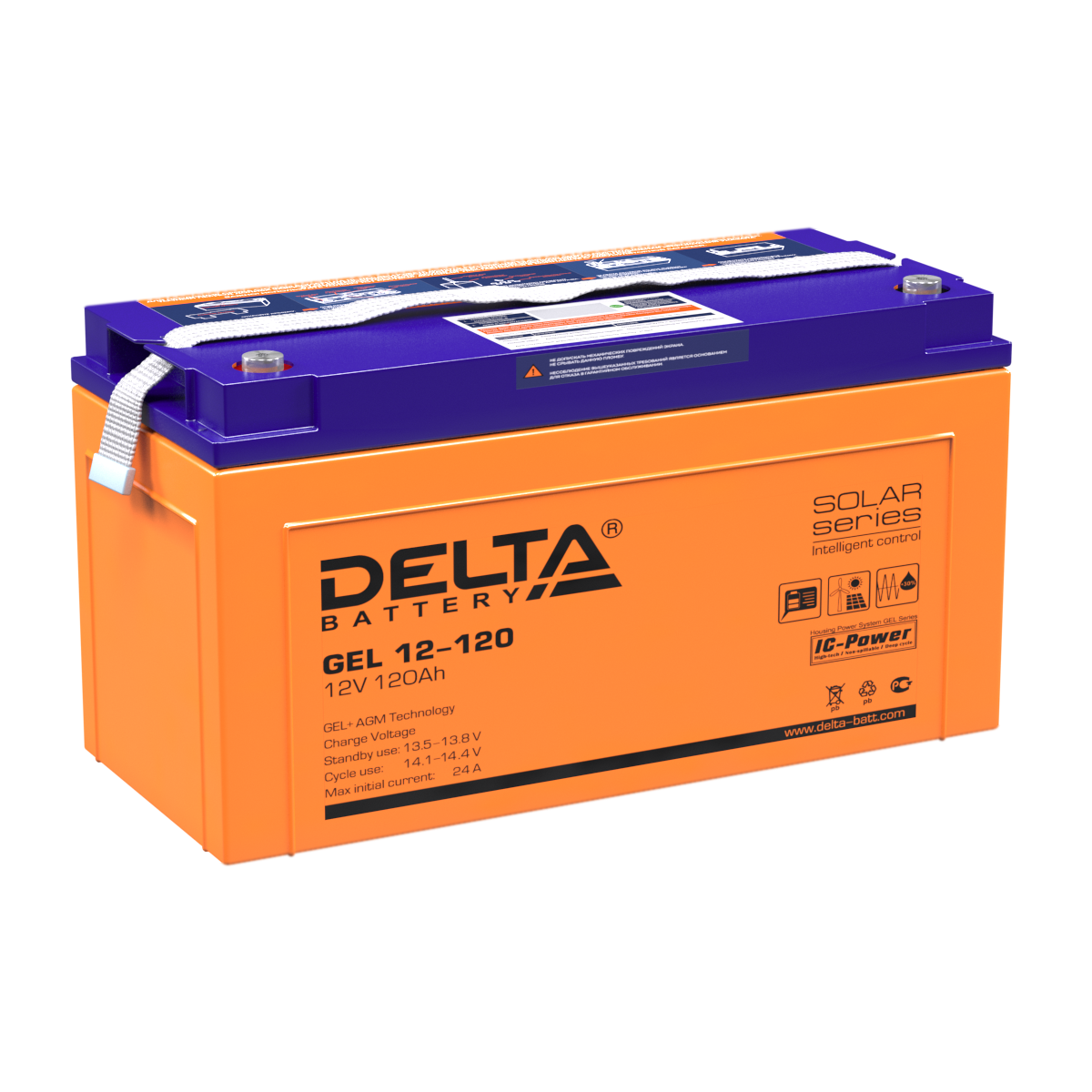 Аккумулятор DELTA GEL 12-120, 12В, 120Ач