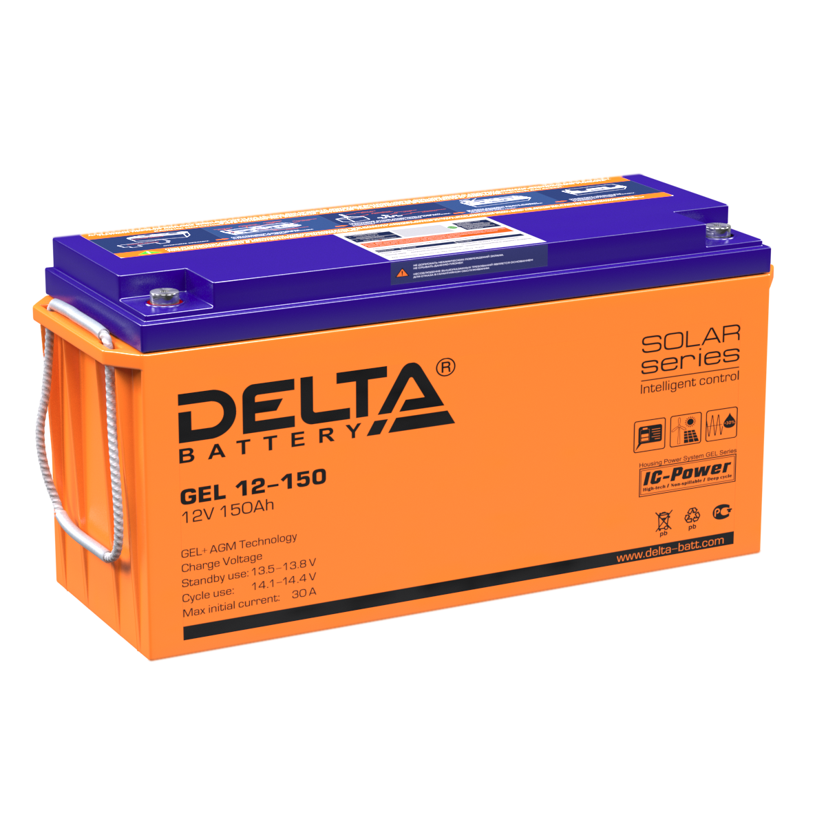 Аккумулятор DELTA GEL 12-150, 12В, 150Ач