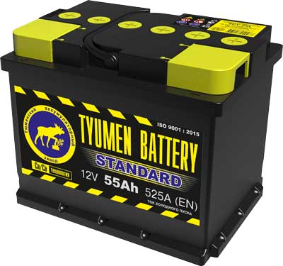 Автомобильный аккумулятор Tyumen Battery 6ст-55L Standard, 55Ач, 525 EN, евро., прям.