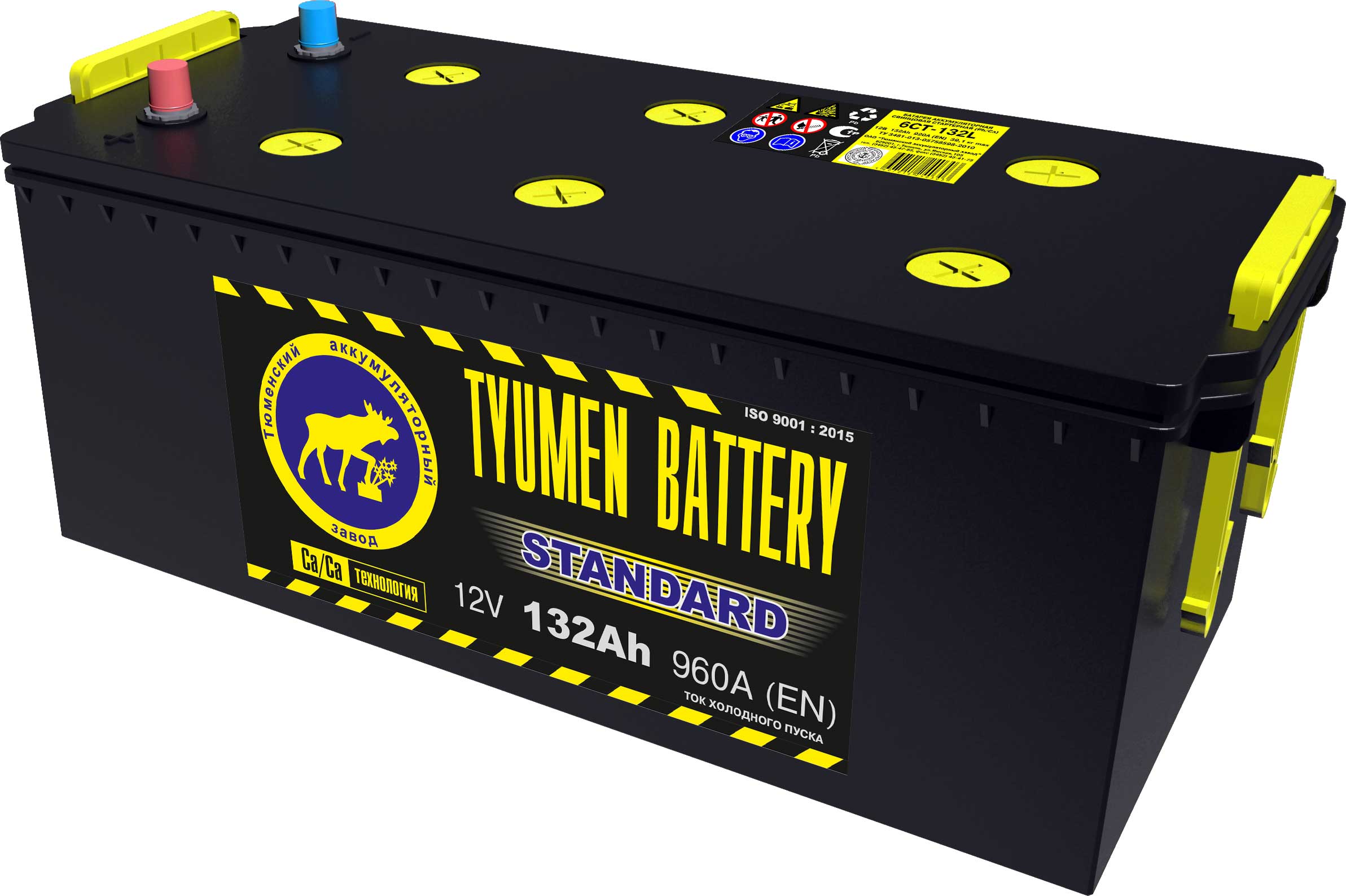 Автомобильный аккумулятор Tyumen Battery 6ст-132N Standard (Сухозар), 132Ач, 960 EN, евро., обр.