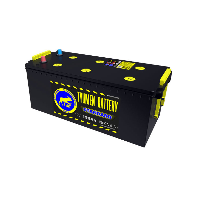 Автомобильный аккумулятор Tyumen Battery 6ст-190N Standard (Сухозар), 190Ач, 1320 EN, конус, обр.