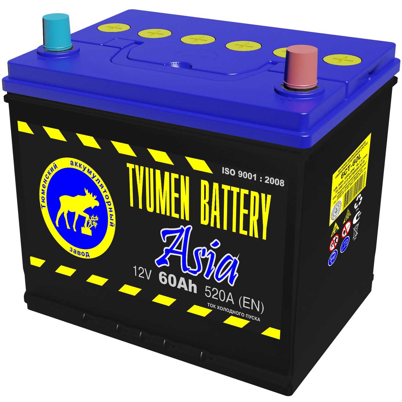 Автомобильный аккумулятор Tyumen Battery 6ст-60L ASIA, 60Ач, 440 EN, азия, обр.