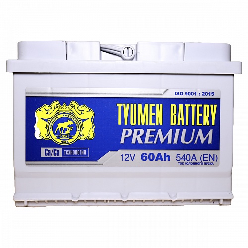 Автомобильный аккумулятор Tyumen Battery 6ст-60LА Premium Низкий, 60Ач, 540 EN, евро., прям.
