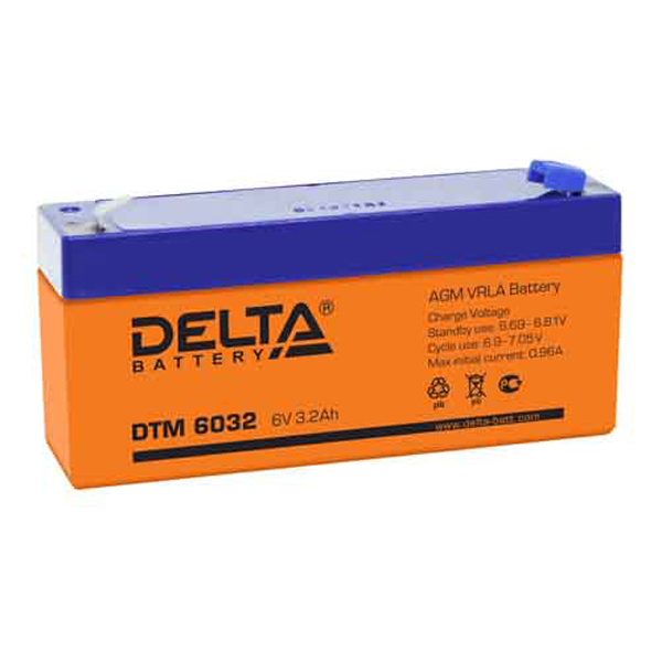 Аккумулятор Delta DTM 6032, 6В, 3,2Ач
