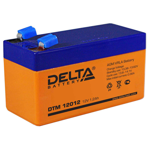 Аккумулятор Delta DTM 12012, 12В, 1,2Ач