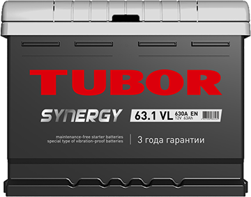 Автомобильный аккумулятор TUBOR Synergy 6СТ-65.1 VL, 65Ач, 650 EN, азия, обр.