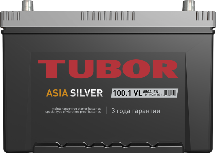 Автомобильный аккумулятор TUBOR Asia Silver 6СТ-100.1 VL (D31), 100Ач, 850 EN, азия, обр.