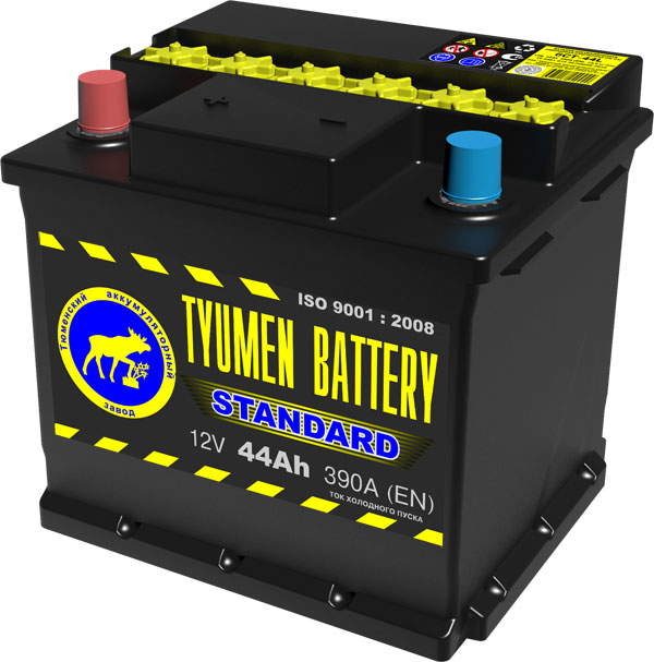 Автомобильный аккумулятор Tyumen Battery 6ст-44L Standard, 44Ач, 410 EN, евро., обр.
