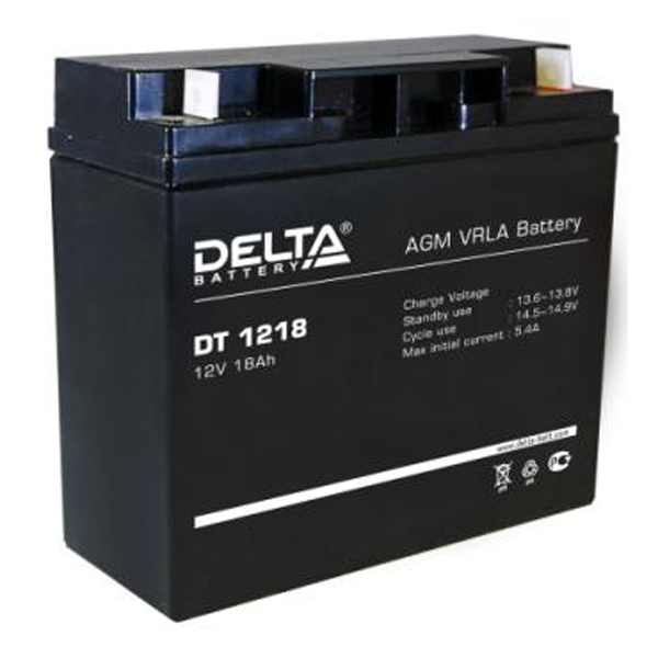 Аккумулятор Delta DT 1218, 12В, 18Ач