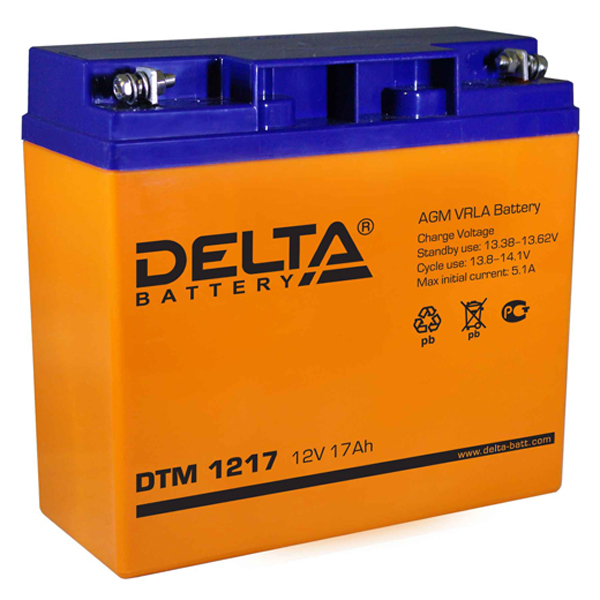 Аккумулятор Delta DTM 1217, 12В, 17Ач