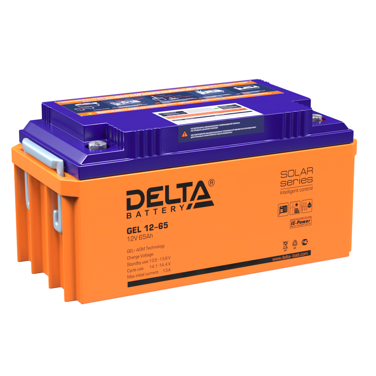 Аккумулятор DELTA GEL 12-65, 12В, 65Ач