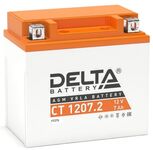 Мото аккумулятор Delta CT 1207.2: 12В, 7Ач. Стартовый ток 130А.