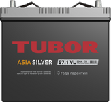 Автомобильный аккумулятор TUBOR Asia Silver 6СТ-57.1 VL (В24), 57Ач, 500 EN, евро., обр.