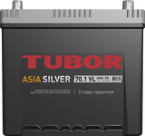 Автомобильный аккумулятор TUBOR Asia Silver 6СТ-70.1 VL (D23), 70Ач, 600 EN, азия, обр.