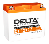 Мото аккумулятор Delta CT 1212.1: 12В, 12Ач. Стартовый ток 155А.